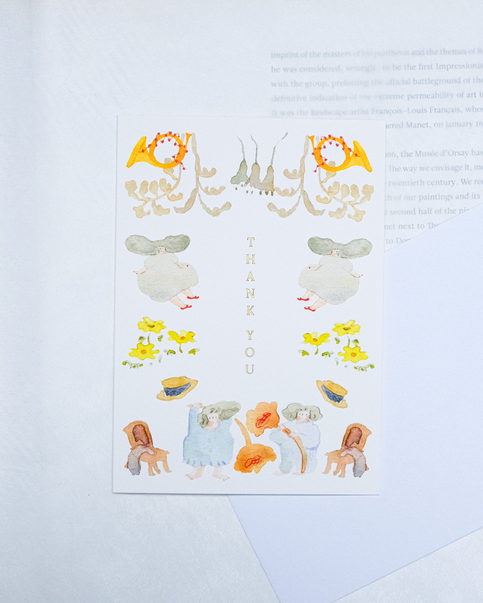 dodolulu Thank You Card - French Horn