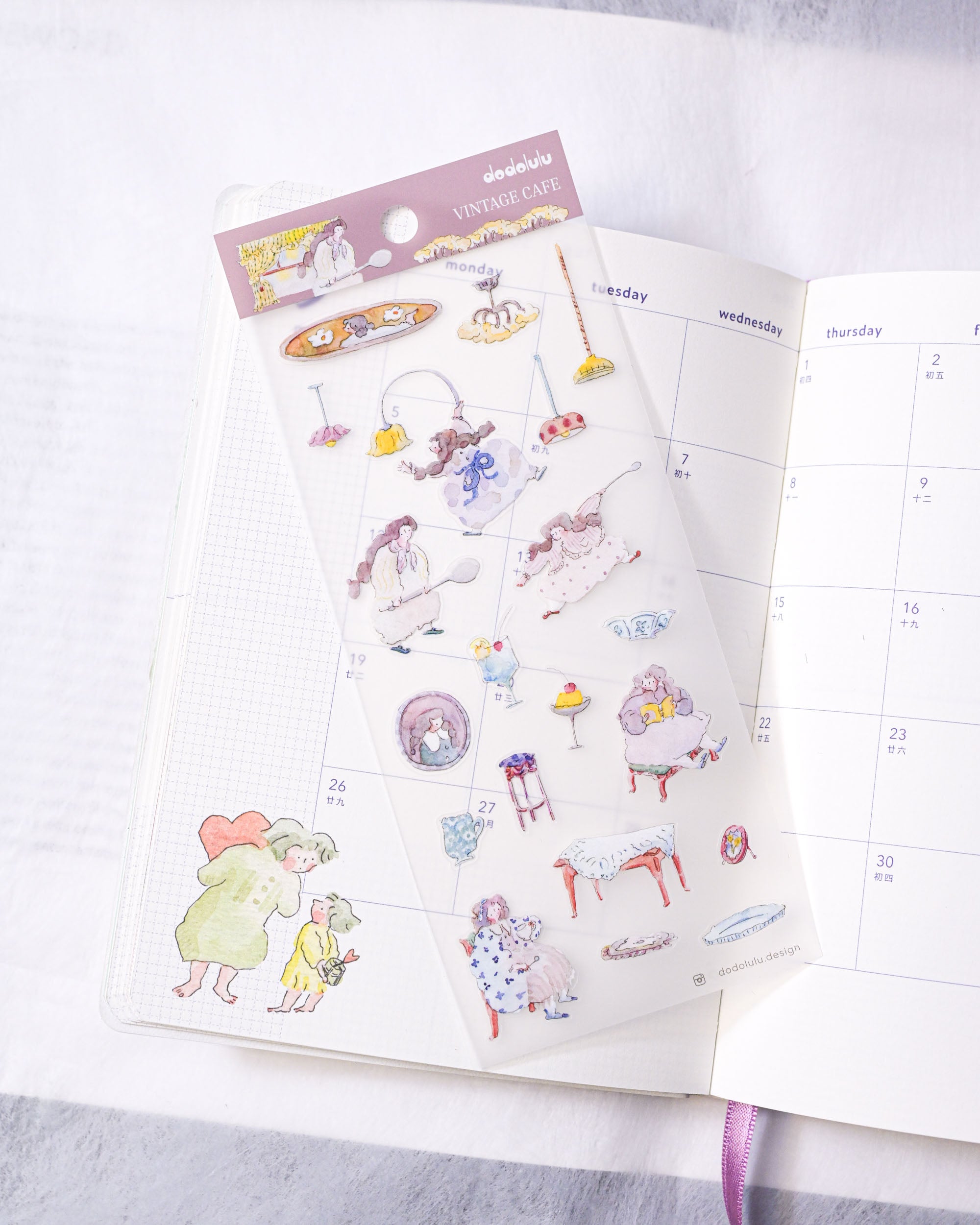 dodolulu Matte Sticker Sheet - Vintage Cafe