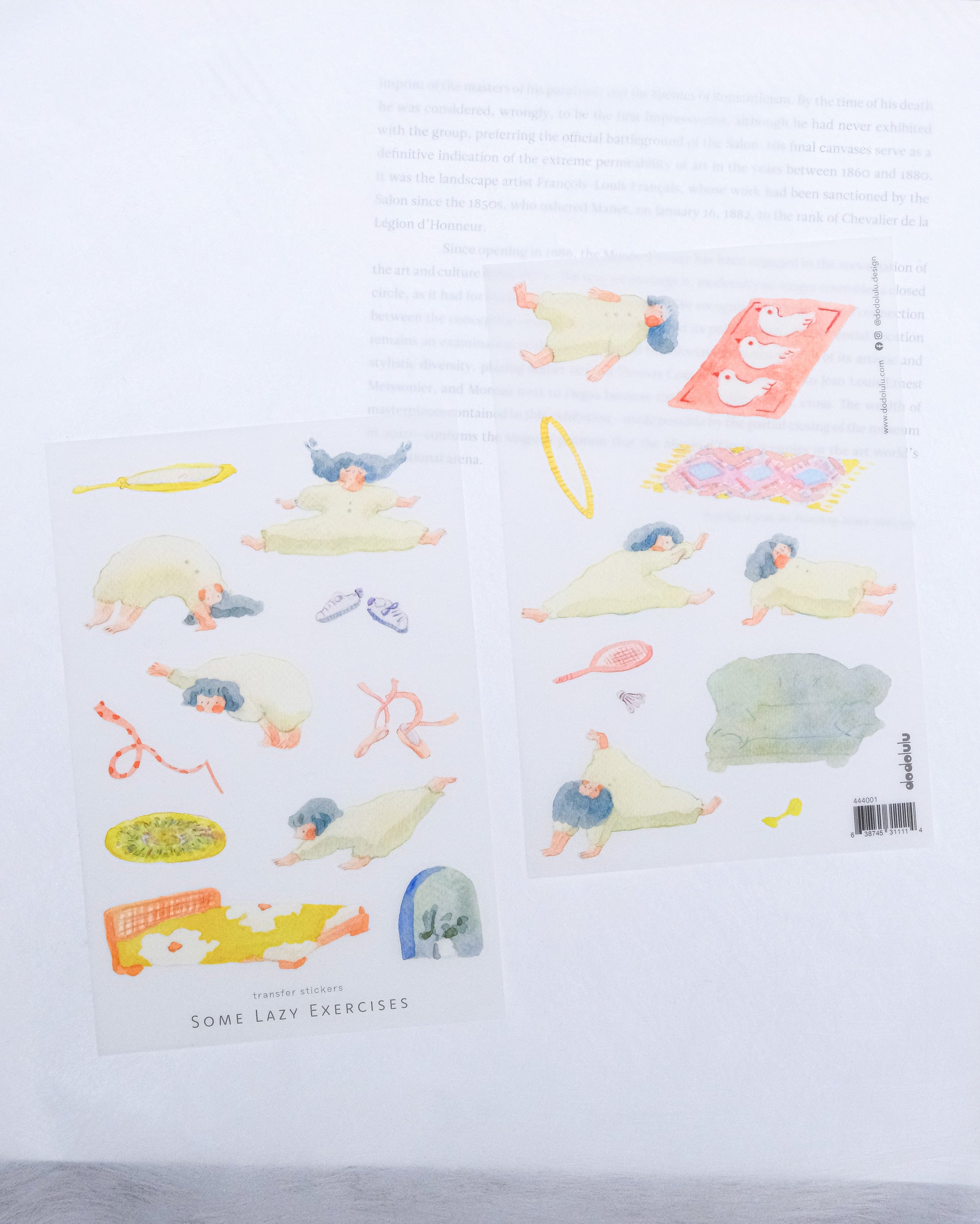 dodolulu Transfer Sticker Set - Some Lazy Exercises (2 sheets)