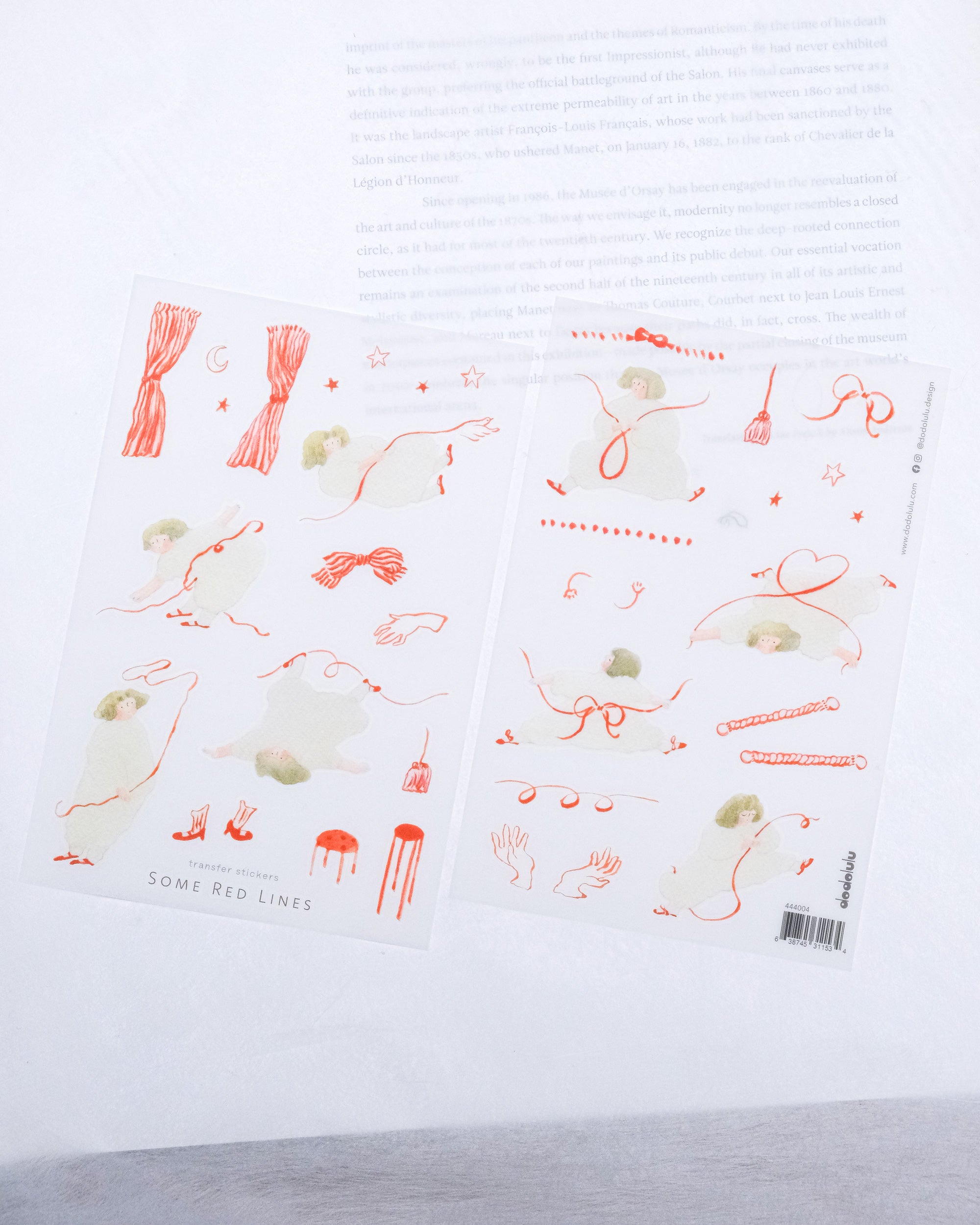 dodolulu Transfer Sticker Set - Some Red Lines (2 sheets)