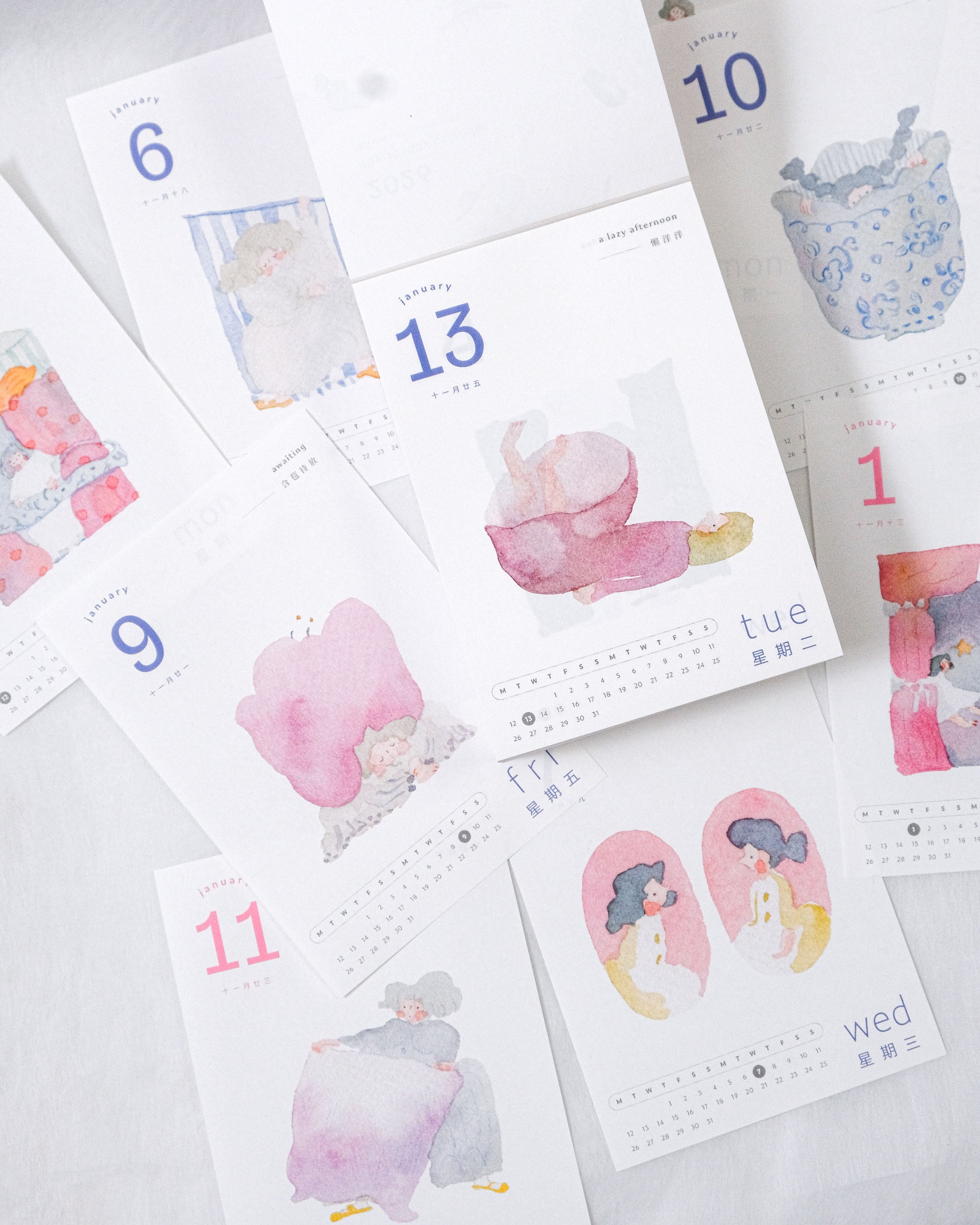 2026 Daily Desk Calendar with Illustrations and Daily Prompt