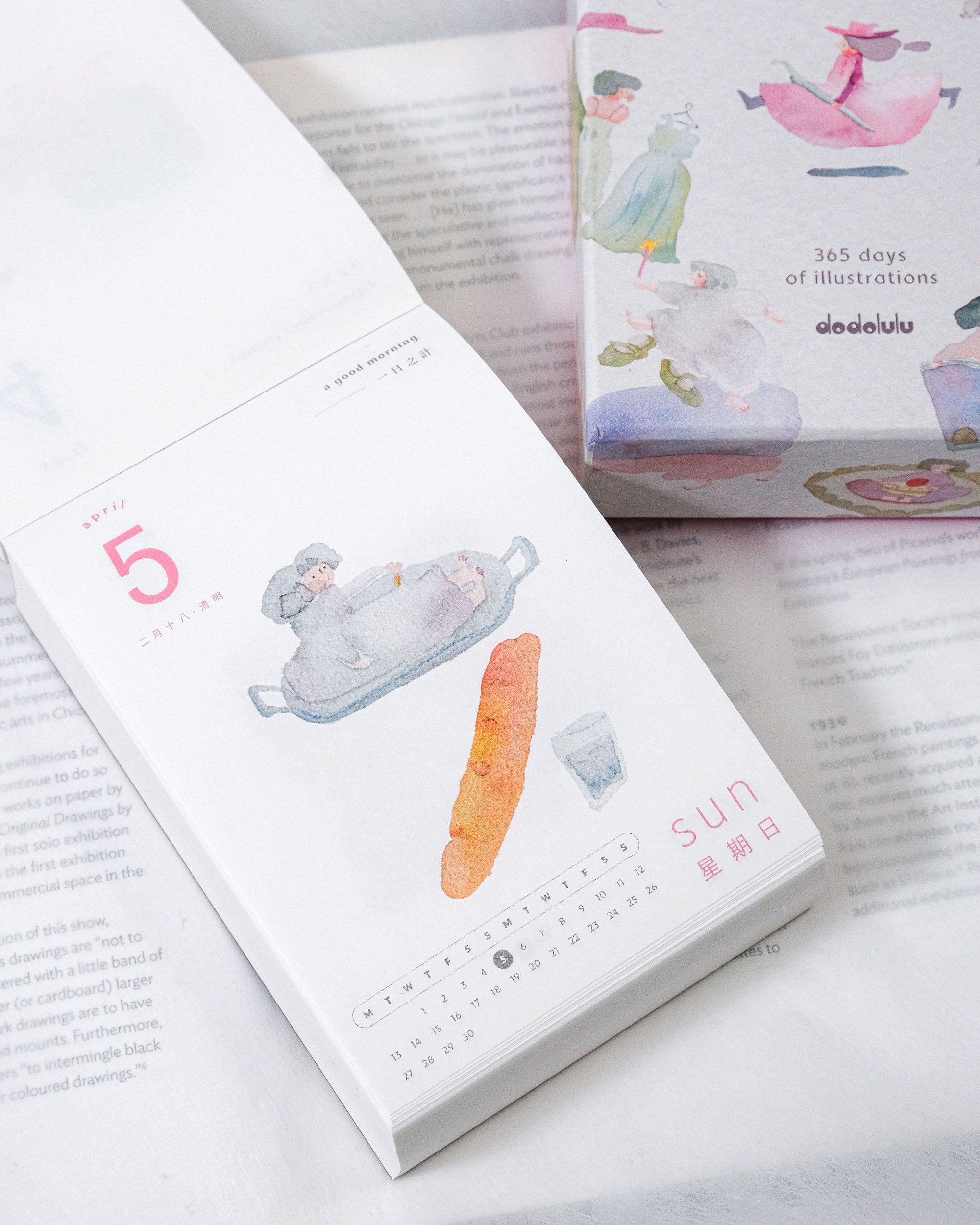 dodolulu 2026 卓上カレンダー　365日のgirls 2026 Daily Desk Calendar with Illustrations and Daily Prompt