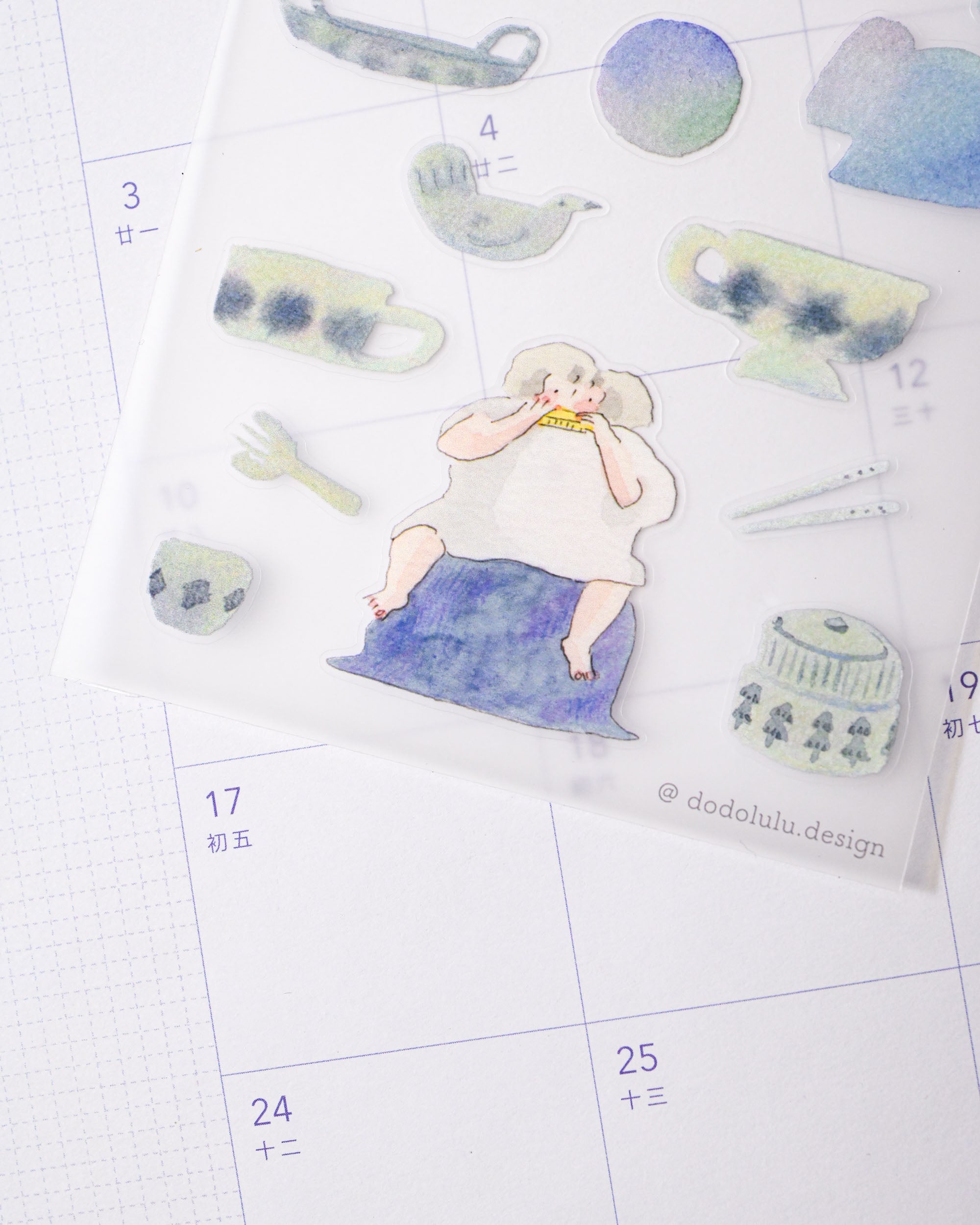 dodolulu Matte Sticker Sheet - Waves of Blue