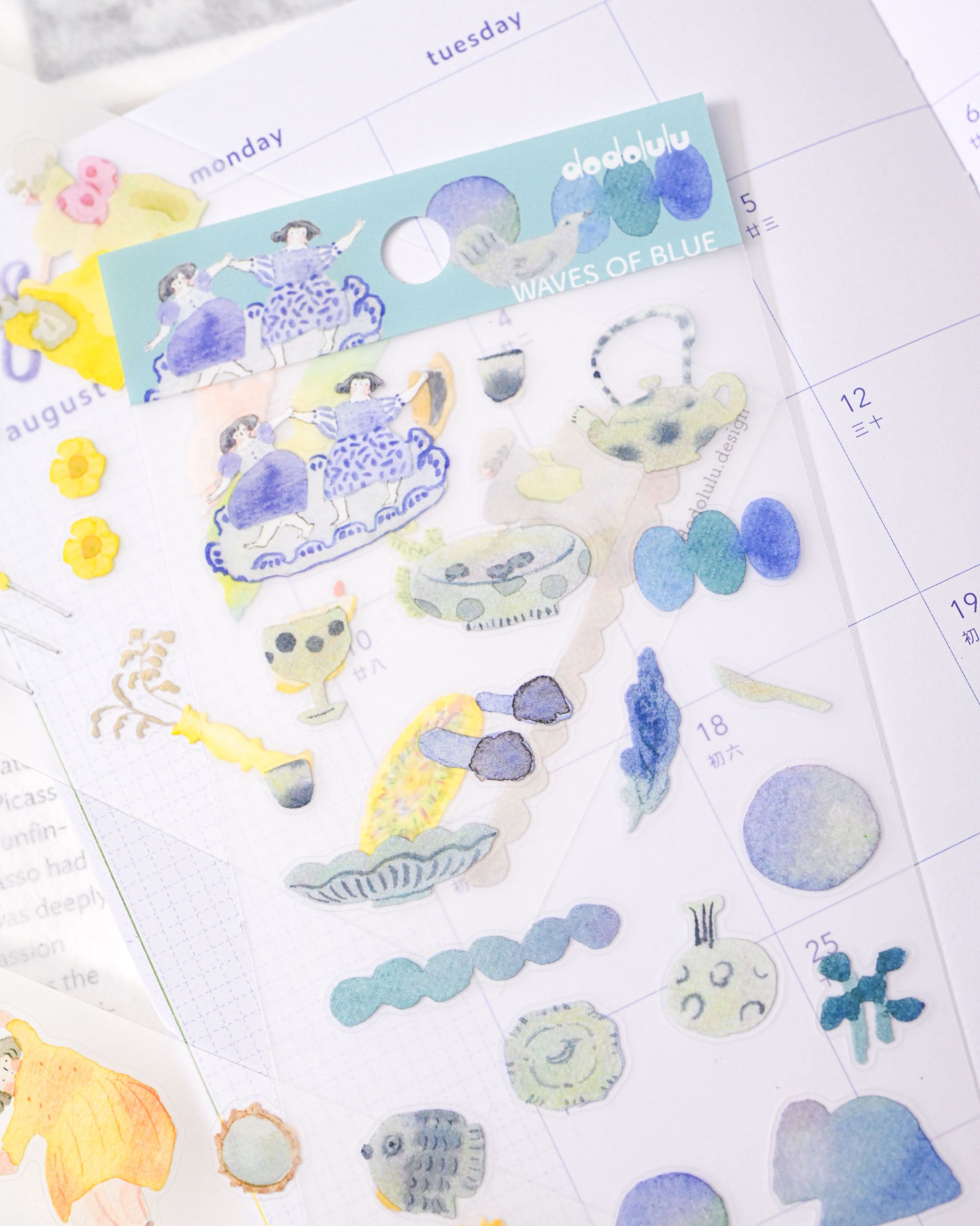 dodolulu Matte Sticker Sheet - Waves of Blue