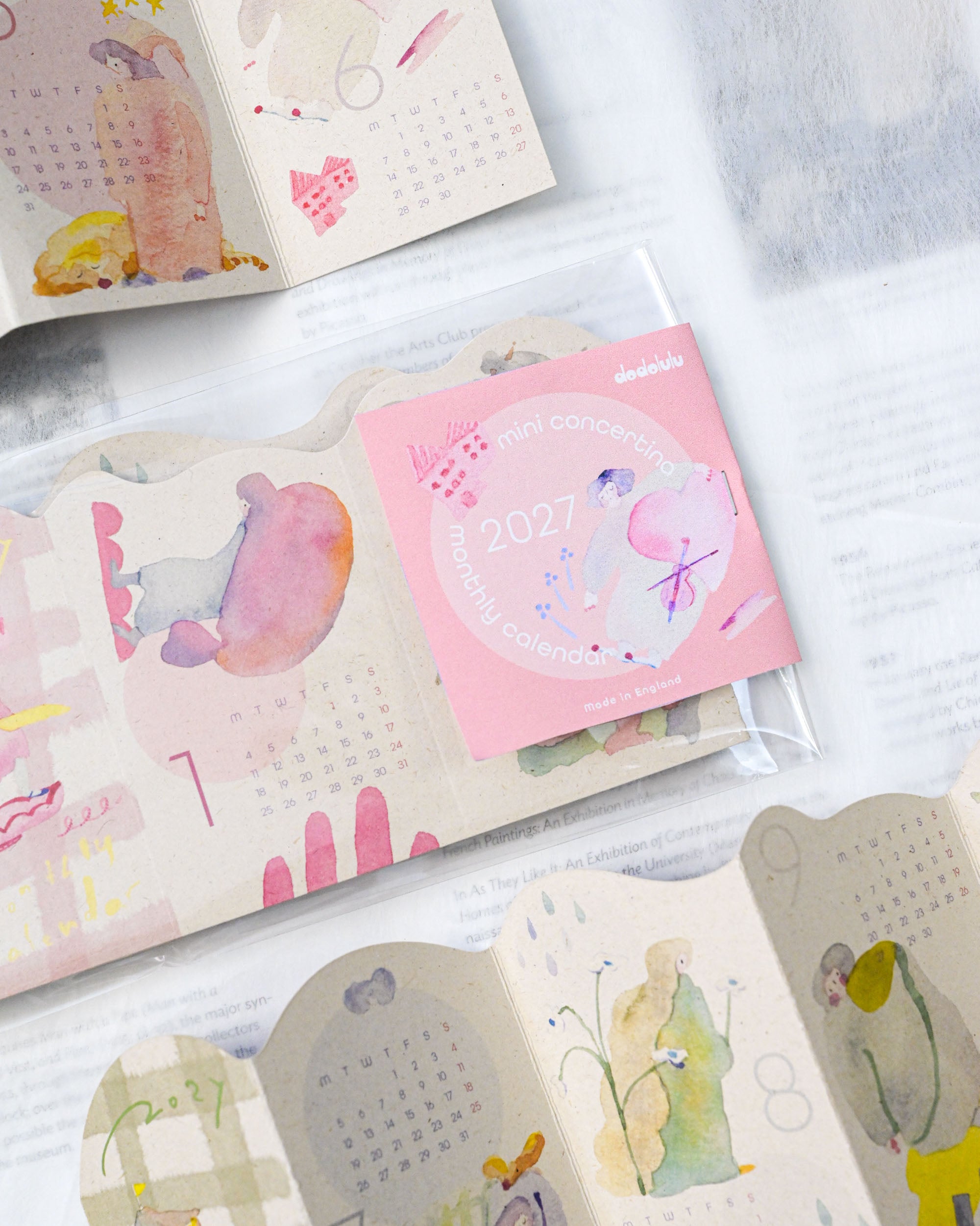 dodolulu 2027 Mini Concertina Monthly Calendar