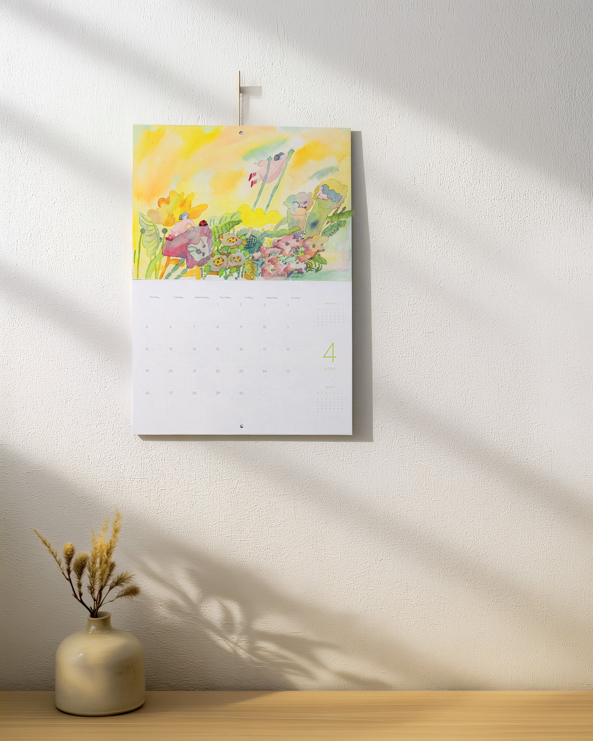 dodolulu 2027 Monthly Wall Calendar A4