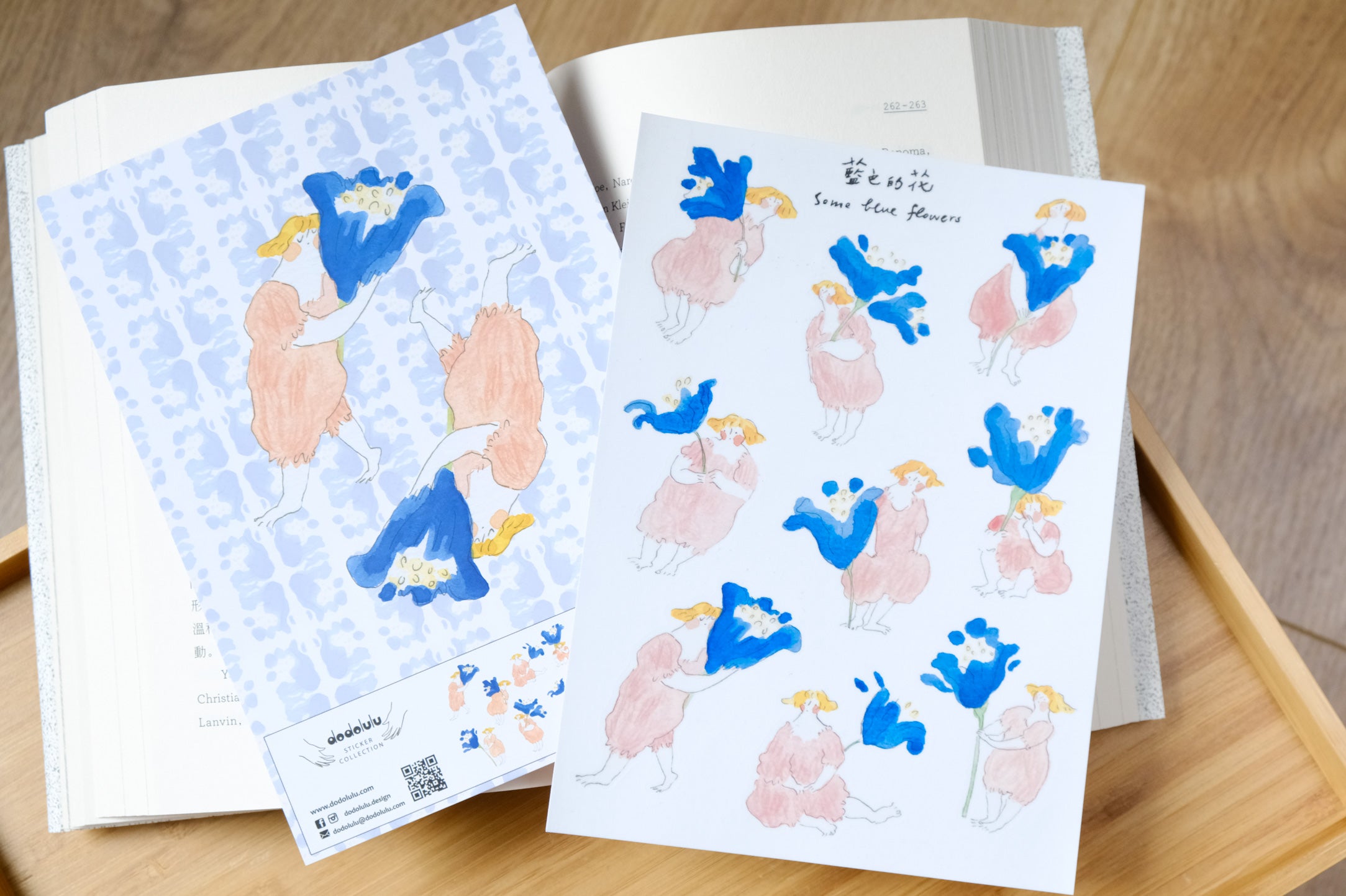 dodolulu Sticker Sheet - Some Blue Flowers