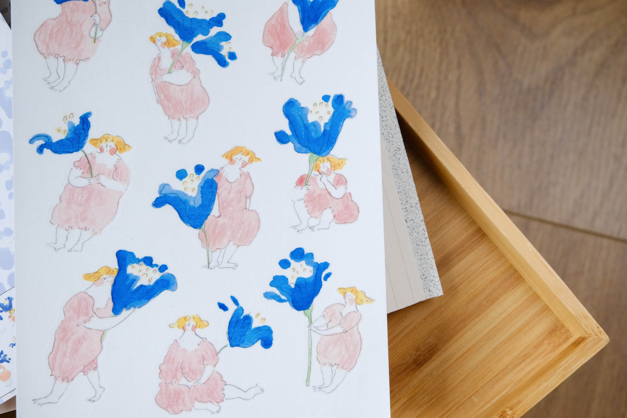 dodolulu Sticker Sheet - Some Blue Flowers